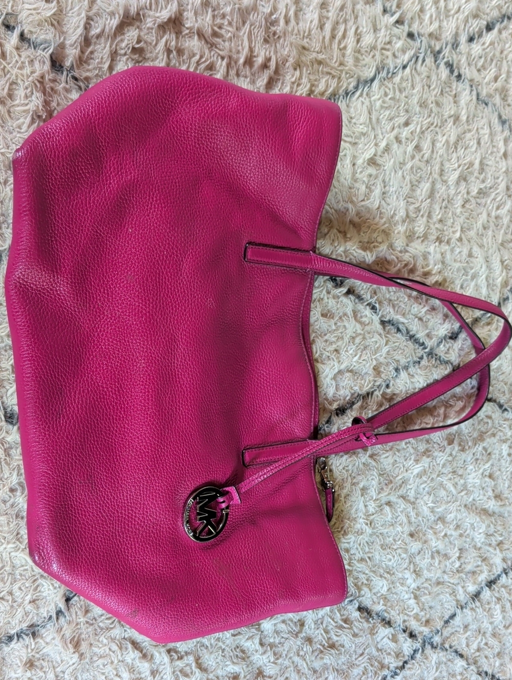 Michael Kors Hot Pink Pebbled Leather Tote